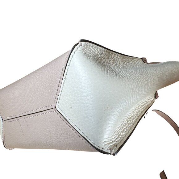 MICHAEL Michael Kors Kris Small Pebbled Leather Satchel Pink & Ivory in EUC! - Picture 5 of 13